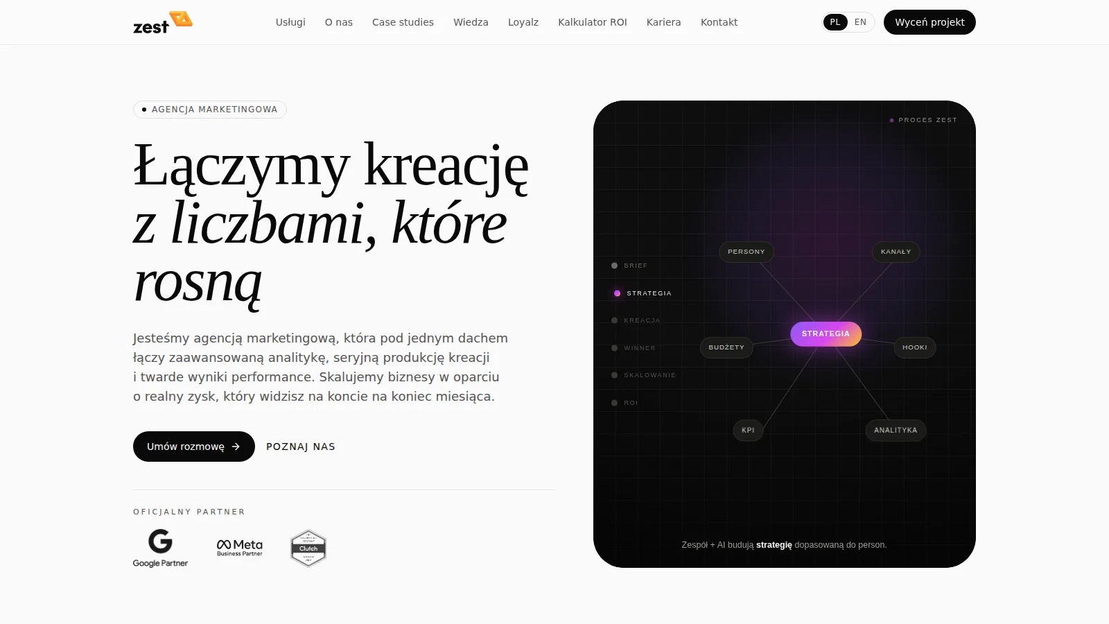 Old vs new zest.agency homepage comparison